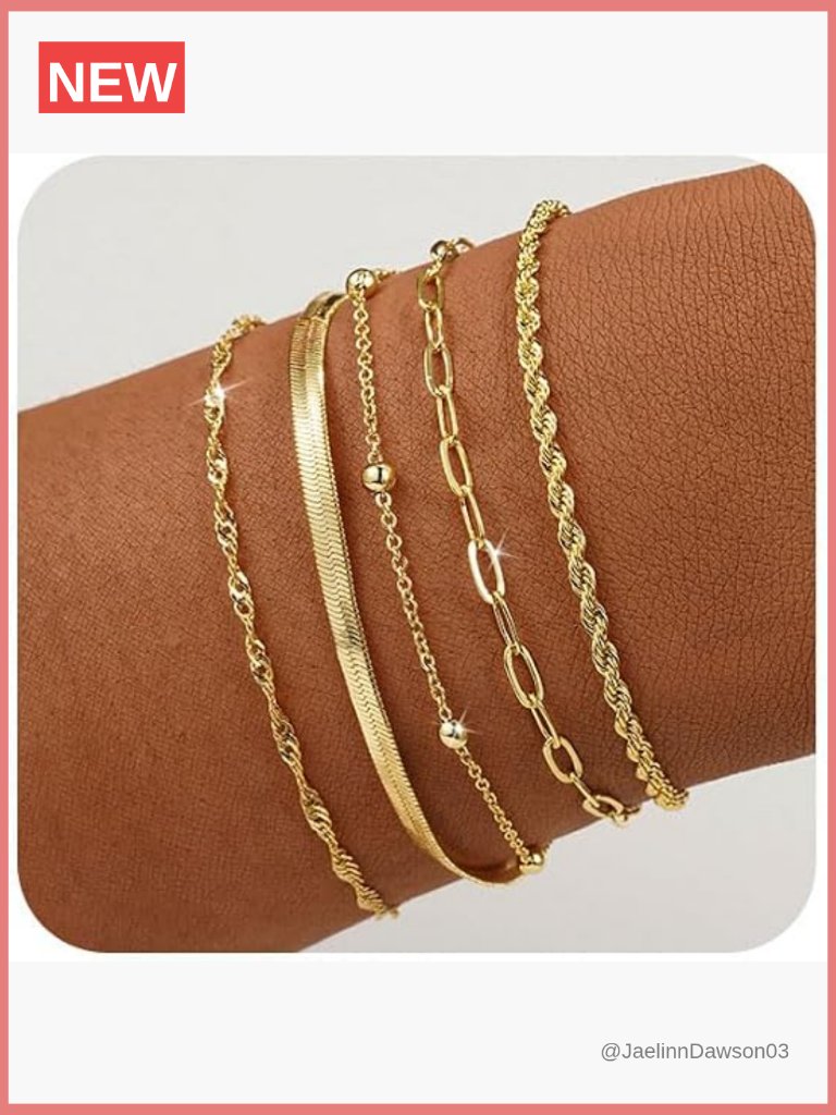 Elegant Adjustable 14k Gold Plated Link Bracelet Minimalist Dainty Everyday